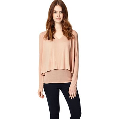 Dusty pink dee double layer top